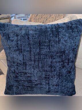 Color on Color Textured Decorative Throw Pillow Covers Blue 20X20 Set of 2